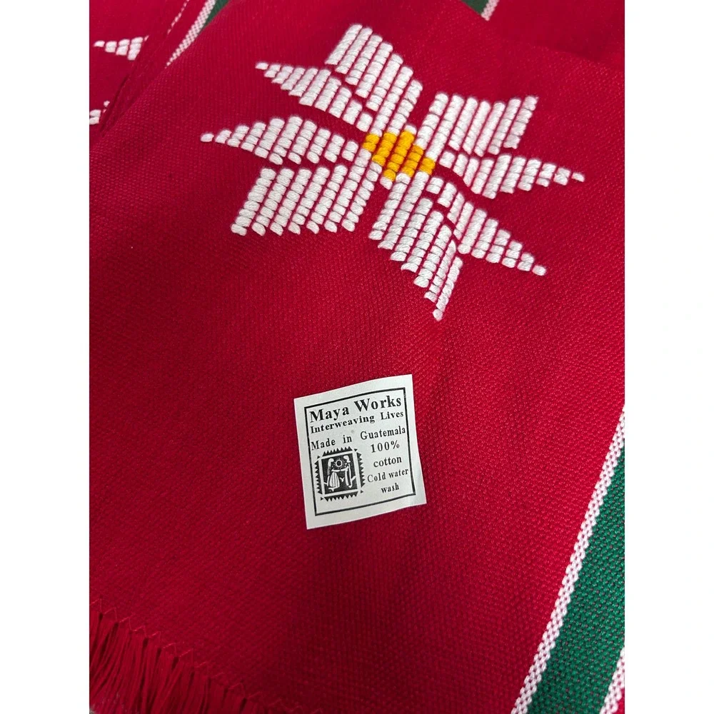 Maya Works Guatemala Hand‎ Woven Cotton Tablecloth Placemats Holiday Napkins x 6